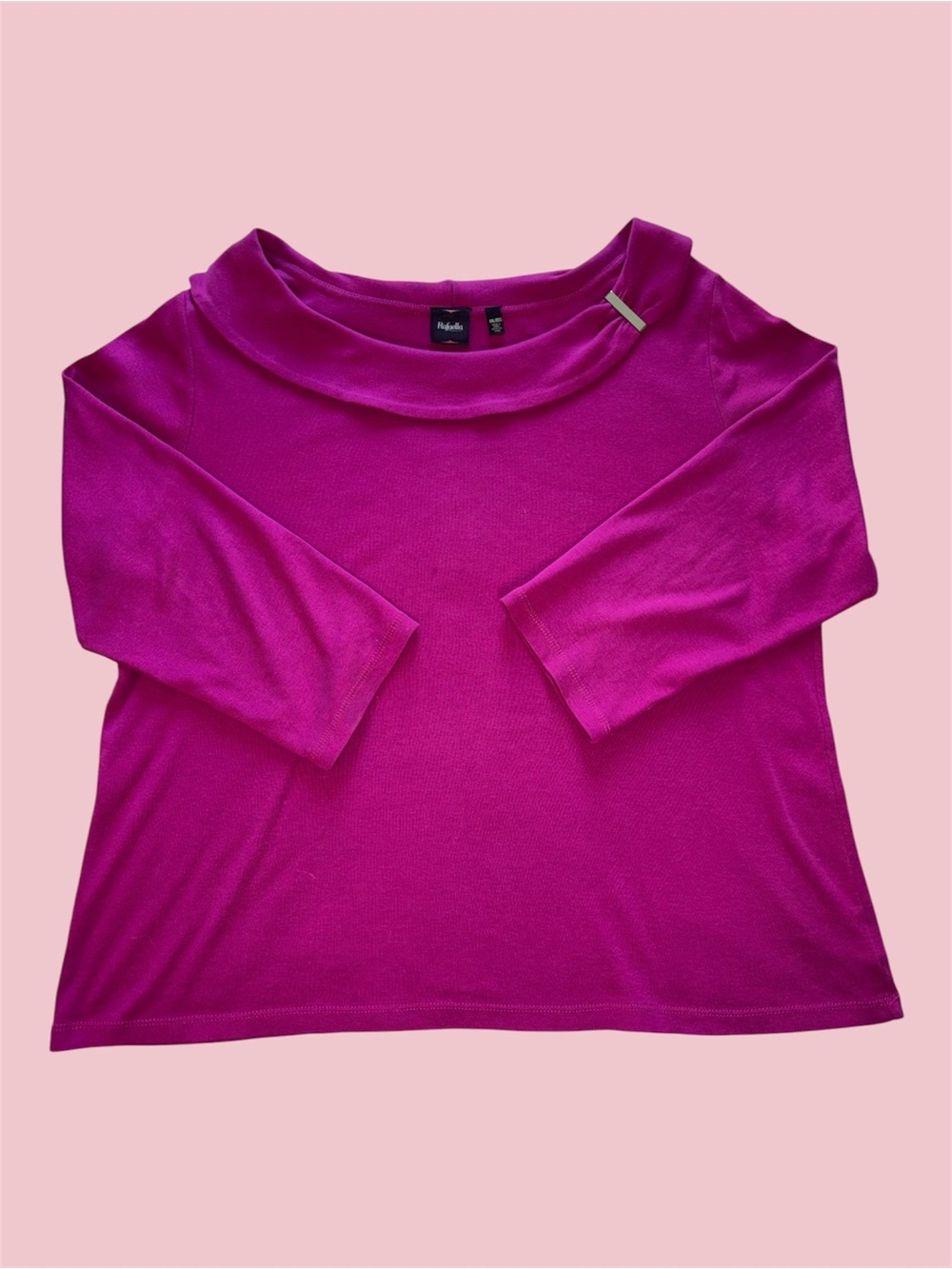Rafaella Fuchsia Boatneck Three-Quarter Sleeve Top